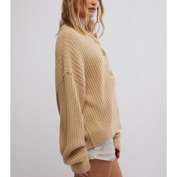 🎉LAST CHANCE🎉 FREE PEOPLE Cocoa Henley / Sugar Cookie - Picture 2 of 9